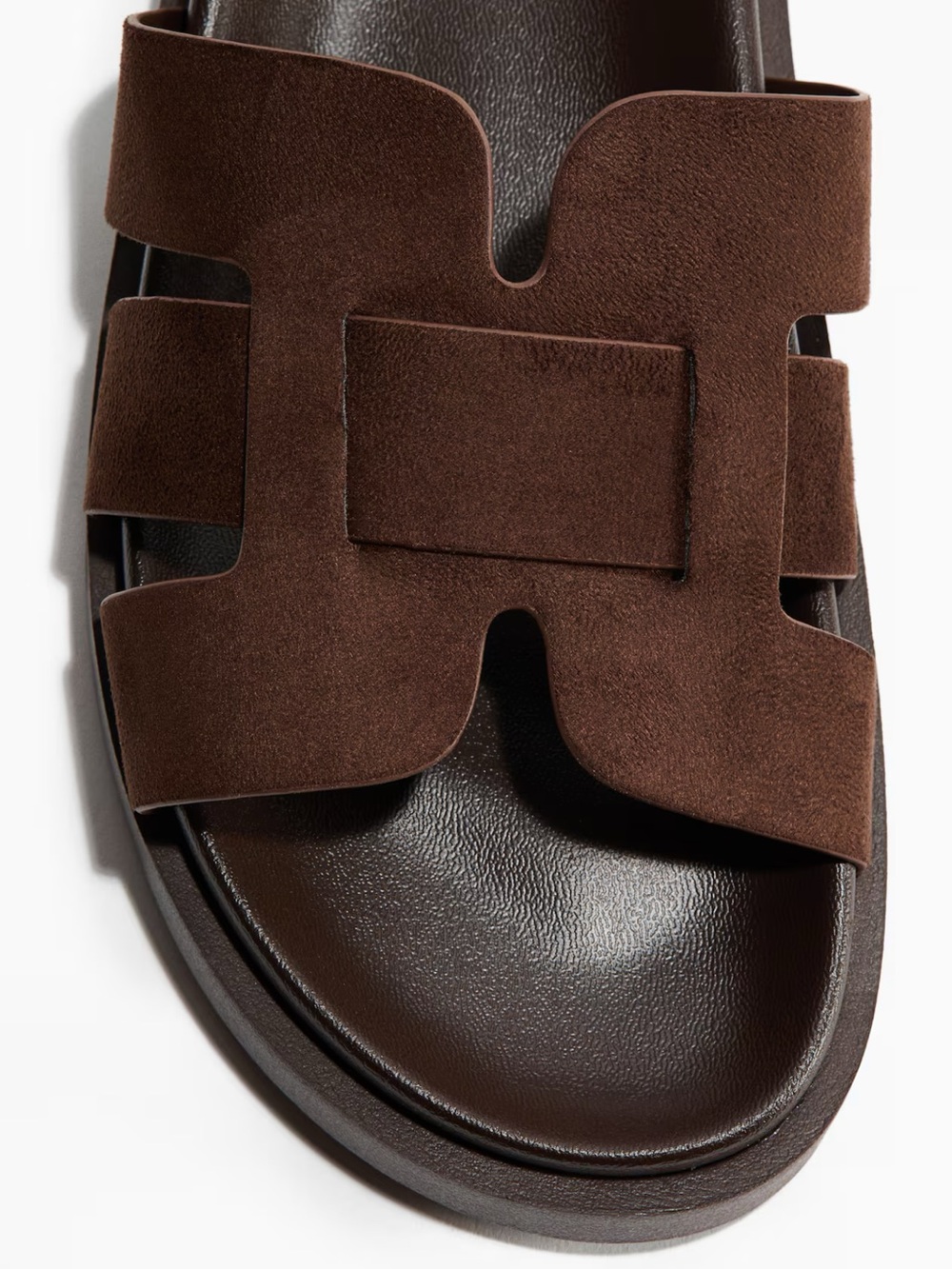 H&M Dark Brown Footbed Sandals Size 8 - Picture 2 of 9